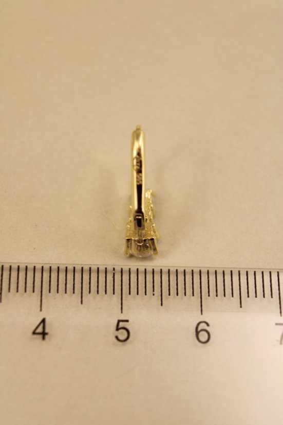 Náušnice- číre zirkóny- patent- žlté zlato- 14 karátov