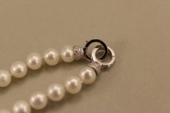 Náhrdelník- biele riečne perly- striebro