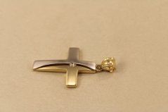 Prívesok-krížik-kombinované zlato-14 karátov