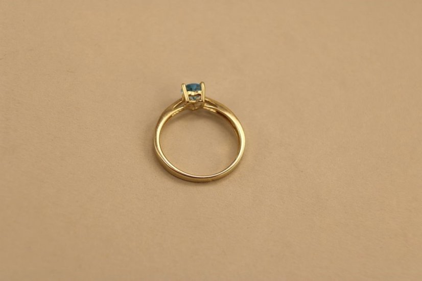 Prsteň - Topás - Diamanty 0,03 ct - SI2-H - žlté zlato - 14K