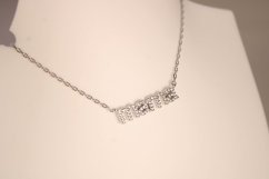 Náhrdelník Mama zo striebra s čírymi zirkónmi, rhodium, 46-51 cm, 2,54 g, 925/1000