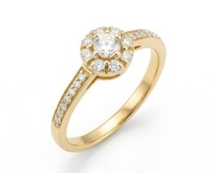 Zlatý prsteň - Briliantový veniec - 14k- Žlté zlato