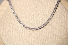 Strieborná retiazka vo vzore MARINA GUCCI, gravírovaný vzor, rhodium, 40,5 cm, 4,16 g, 925/1000