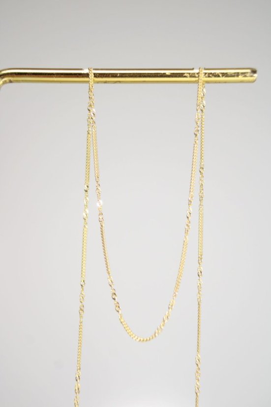 Retiazka- rôzne prvky- žlté zlato- 14 karátov