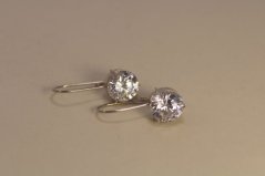 Náušnice-číry zirkón-biele zlato-14 karátov