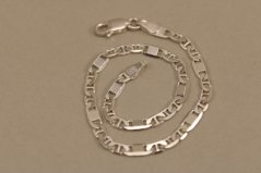 Strieborný náramok vo vzore Marina Gucci s kombináciou plných platničiek, 18cm, 3,07g 925/1000