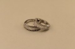 Náušnice - kruhy- číre zirkóny - zacvakávacie - pozlátené striebro