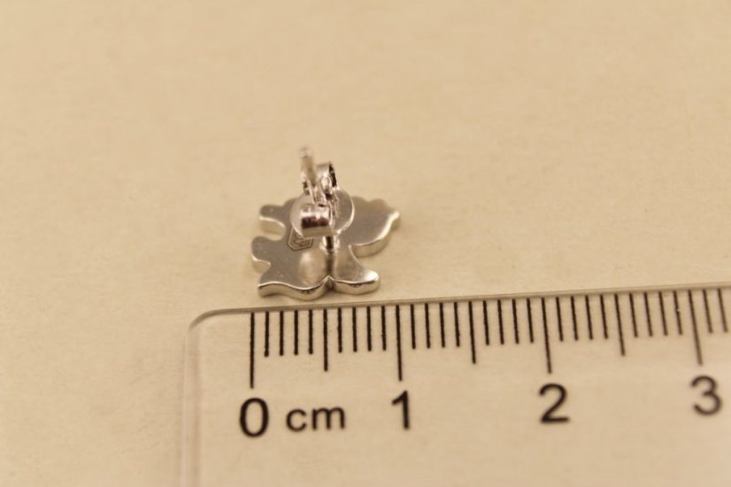 Náušnice- jednorožec- farebný smalt- puzetky- rhódiované striebro