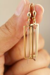 Náušnice-Visiace-Patenty- Viacfarebné zlato-14k