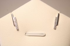 Strieborné náušnice so zirkónmi, rhodium, šrúbky, 1,16 g, 925/1000