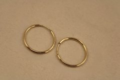 Náušnice- hladké krúžky- zasúvacie- žlté zlato- 14 karátov