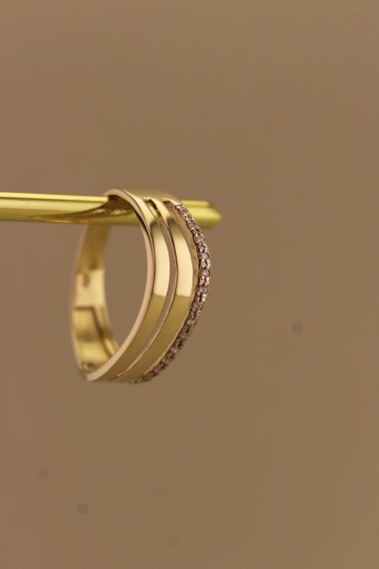 Prsteň- diamanty- H/Si2- žlté zlato- 14 karátov