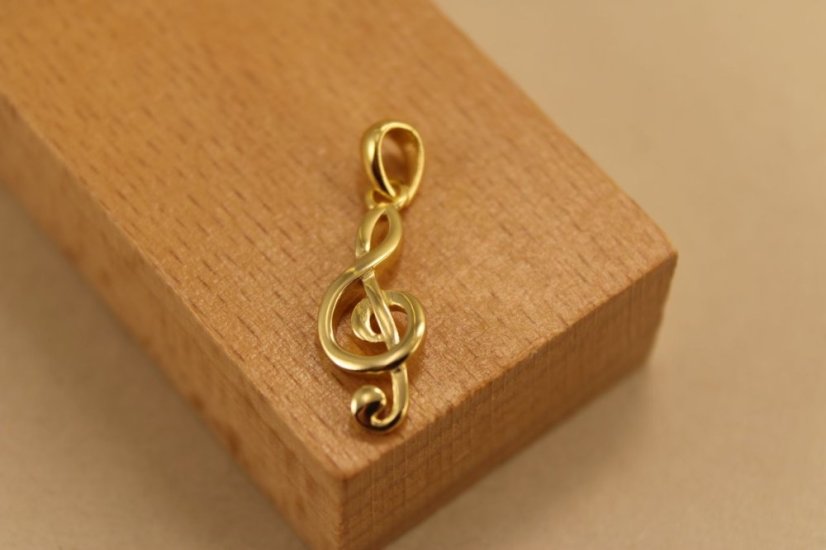 Prívesok- husľový kľúč- pozlátené striebro