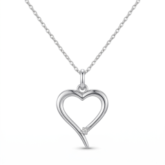 Celebritka-Srdce-Číry zirkón-Biele zlato-14k