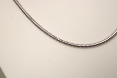 Strieborná okrúhla retiazka hadí vzor, rhódium, 45cm, 4,04g, 925/1000