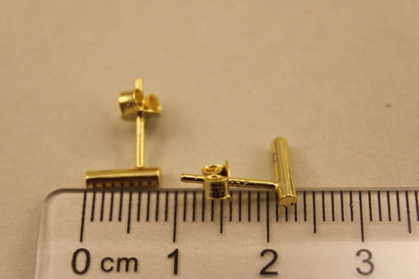 Minimalistické náušnice-puzetky-pozlátené striebro