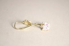 Náušnice-mačičky- farebné zirkóny- brizúra- žlté zlato- 14 karátov