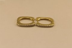 Náušnice- číre zirkóny- zacvakávacie- pozlátené striebro- 925/1000