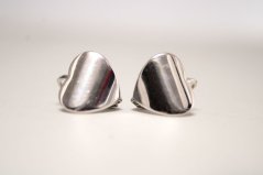 Náušnice- hladké srdiečka- patenty- rhódiované striebro