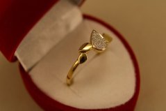 Prsteň-žlté zlato-diamanty 0,050 ct-H/Si-14 karátov