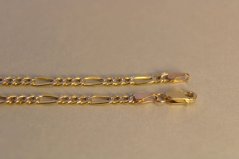 Zlatá retiazka unisex vzor Figaro, kombinované zlato, 44,5 cm, 3,44g, 14k 585/1000