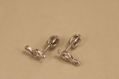 Náušnice- husľový kľúč- zirkón- šrúbky- rhódiované striebro