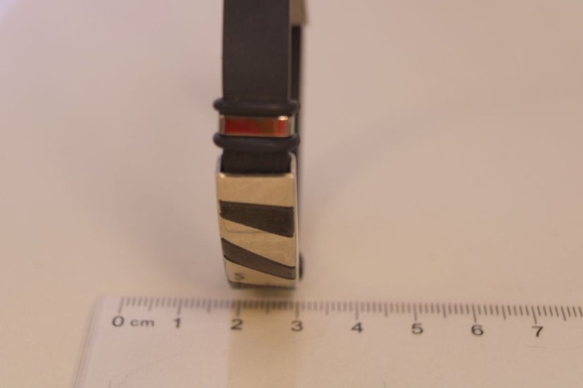 Pánsky oceľový kožený náramok, chirurgická oceľ, 20,5 cm, 19,16g, 316L