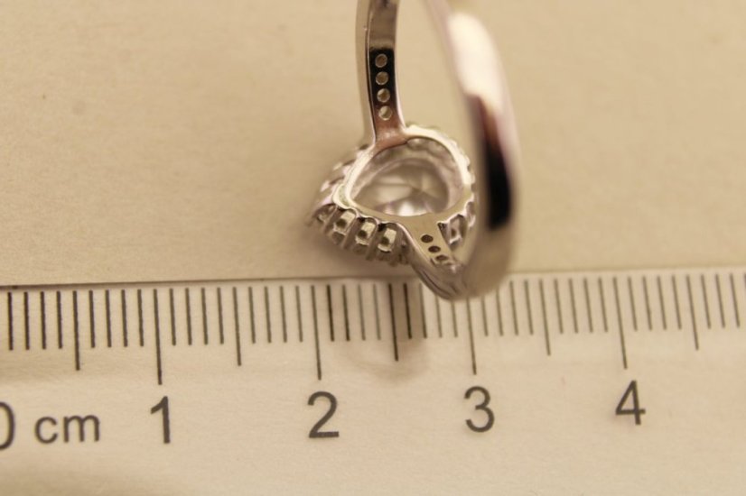 Strieborný prsteň slza - Číry zirkón - 925 - rhodium