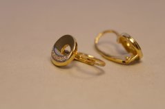 Naušnice- viacfarebné zlato- patent-číre zirkóny- 14 karátov
