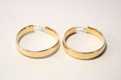Náušnice-hladké kruhy-žlté zlato-francúzsky zámok-14 karátov