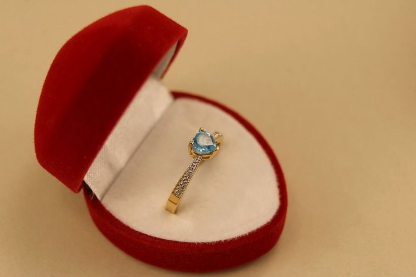 Prsteň - Topás - Diamanty 0,03 ct - SI2-H - žlté zlato - 14K