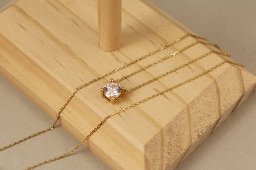Celebritka-Číry zirkón- Ručná pílka-Žlté zlato-14k
