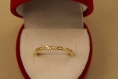 Prsteň- prepletaný vzor- žlté zlato- 14 karátov