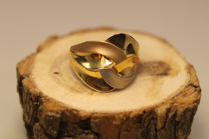 Prsteň- viacfarebné zlato-14 karátov