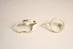 Náušnice- kruhový vzor- číre zirkóny- patent- žlté zlato- 14 karátov