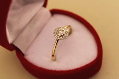 Prsteň- brilianty- H/Si2- viacfarebné zlato- 14 karátov