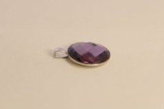 Strieborný okrúhly prísvesok fialový swarovski crystals, striebro, 3,50g, 925/1000
