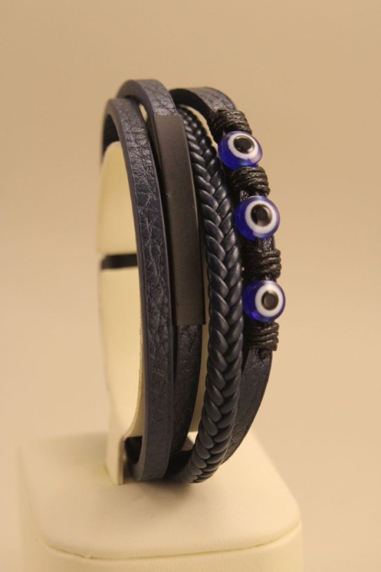 Pletený kožený náramok s magnetickou sponou