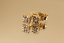 Zlaté náušnice na puzetu, kombinované zlato, diamant 0,06ct SI2 H, 1,18g 14k 585/1000