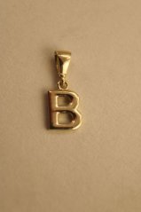 Prívesok - písmeno B - žlté zlato - 14K