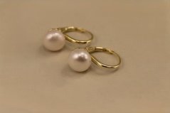 Náušnice- perly- patent- pozlátené striebrío