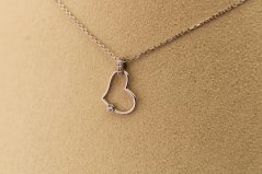 Zlatá celebritka - Otvorené srdce - Zirkón - Biele zlato - 14k