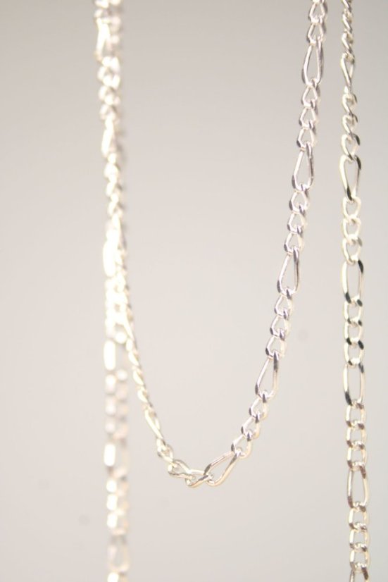 Strieborná retiazka Figaro, rhodium, 45 cm, 2,61 g, 925/1000