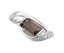 Prívesok - hnedo-šedý kremeň- číre zirkóny-rhodium-striebro