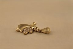 Prívesok- anjelik- číre zirkóny- žlté zlato- 14K