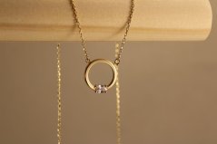 Celebritka - číry zirkón - kruh - žlté zlato - 14 karátov