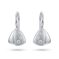 Náušnice-trojuholníky-číre zirkóny-patent-biele zlato-14K
