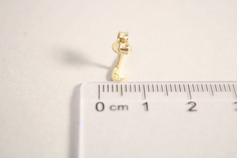 Náušnica zo žltého zlata nike, ĽAVÁ, napichovačka, 0,37 g, 14 karátov 585/1000 - Farba zlata: Žltá, Váha (g): 0,37, Rýdzosť: 14 karátov 585/1000