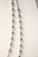 Strieborný ruženec náhrdelník na krk, rhodium, 50-54,5 cm, 8,39 g, 925/1000