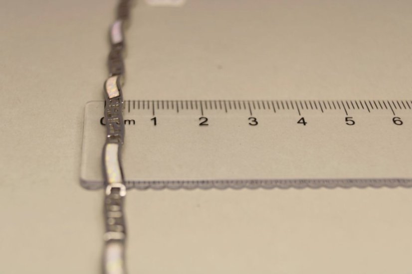 Náramok-biely opál-rhodium-striebro
